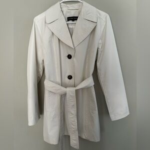 Ellen Tracy White Trench Coat Size S
